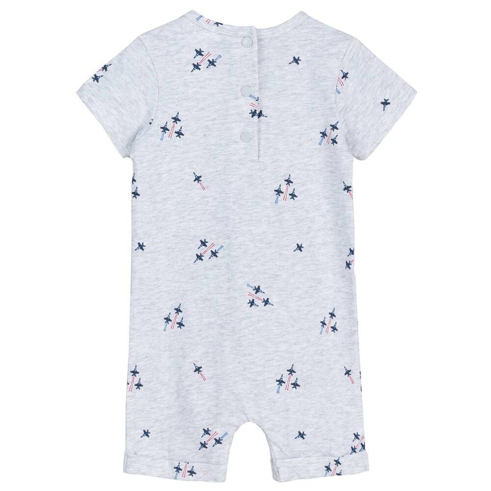 NEW MILES THE LABEL kid's jet set baby romper in grey